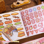 Girl's Japanese Kawaii Food Platter Scene Sticker Book, 18 Sheets DIY Lunchbox - Image 4