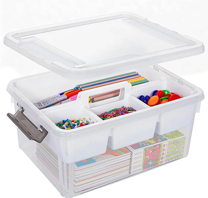 Citylife 17 QT Clear Craft Organizers and Storage Box by Anywish