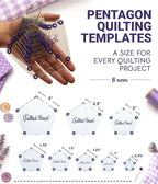 The Quilted Bear Pentagon Quilting Templates – 8 Clear Non-Slip Acrylic Quilt - Image 2