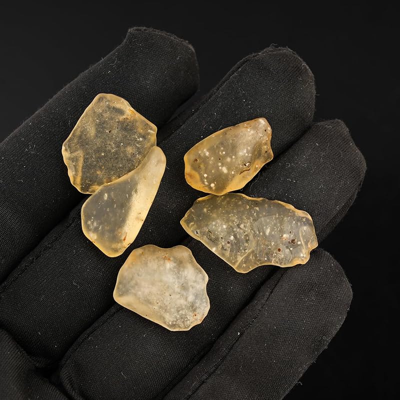 ColouredRocks Libyan Desert Glass, Raw Golden Tektite Crystals, Loose Gemstone - Image 2