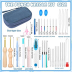 Riceshoot 48 Pcs Punch Needle Kit Adjustable Embroidery Tool Set - Image 2