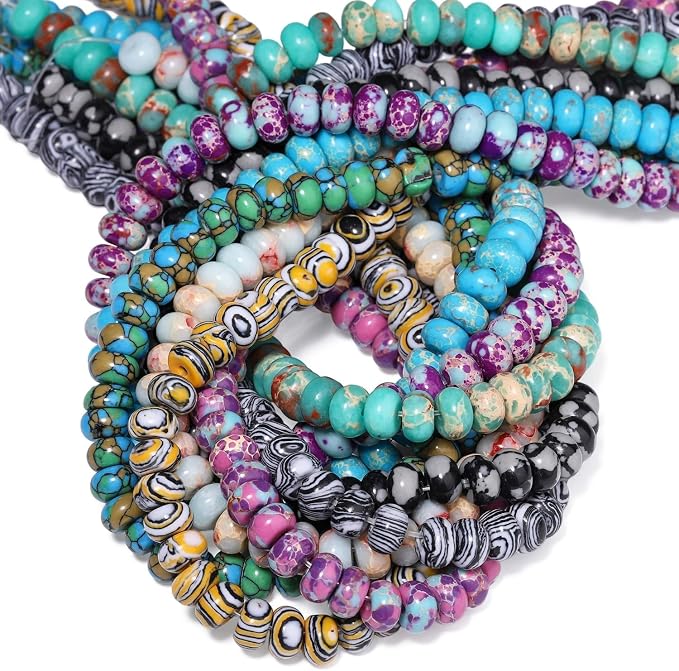 Songxi 5x8mm Natural Blue Shoushan Stone Rondelle Beads, Gemstone - Image 9