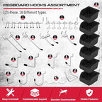 Ultimate 121-Piece Pegboard Hooks Set, Pegboard Accessories - Image 2