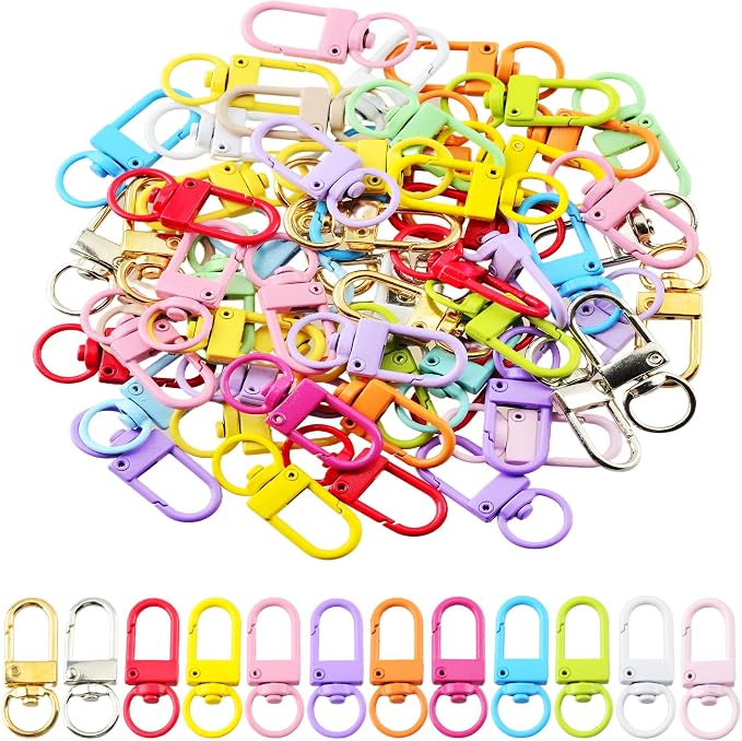 KJML DIY Keychain clip 60pcs Swivel Snap Lobster Claw Keychain Clasps Lanyard by KJMLDIY