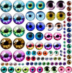 100PCS 30/25/20/16/12/8/6mm Assorted Mixed Size Eyes Glass Cabochon by mjjmbc