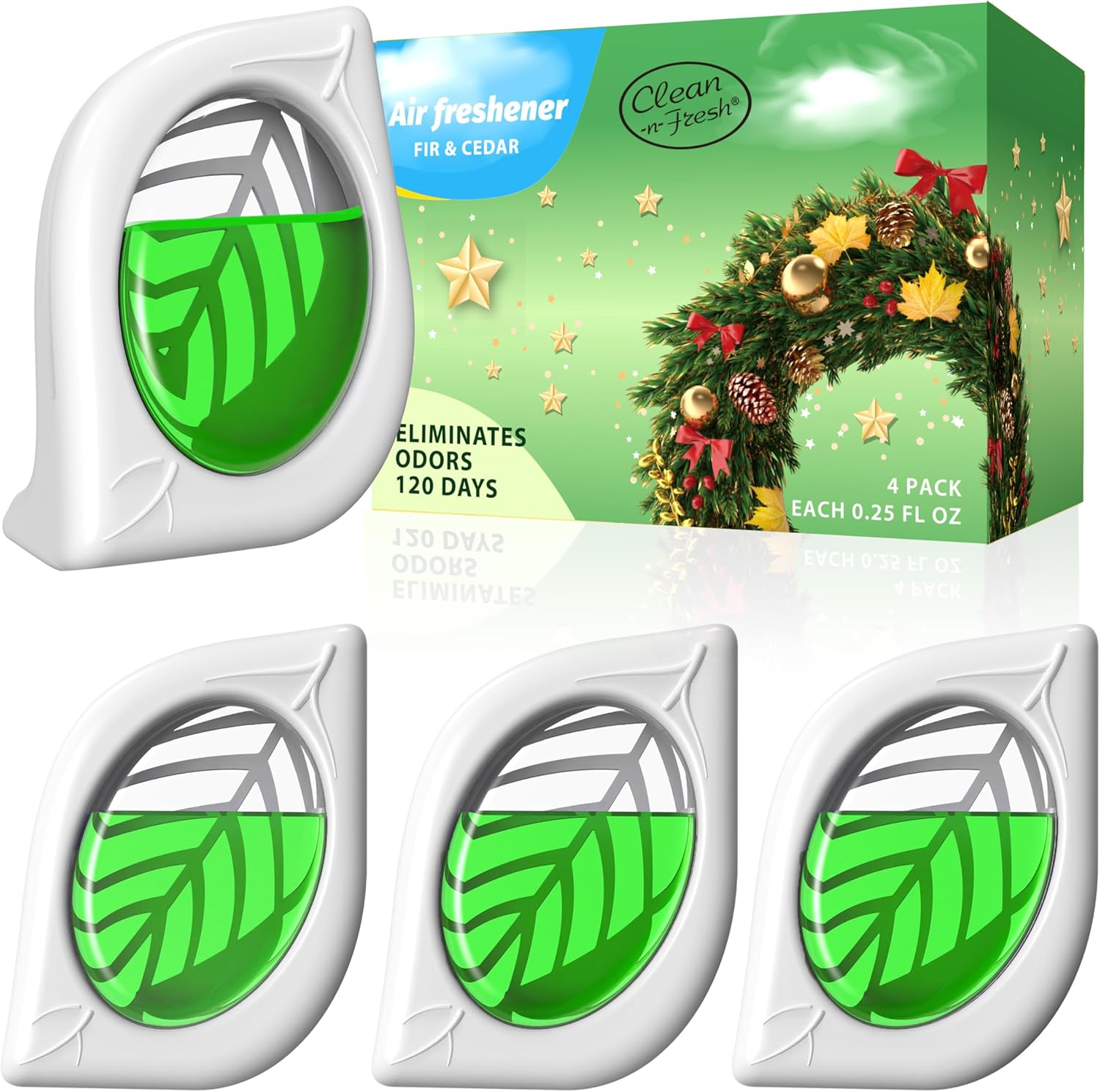 Air Freshener for Home, 4 Pack, Cedar, Odor Eliminator for Small Area Closets Bathroom Pets Strong Odor, Up to 120 Days