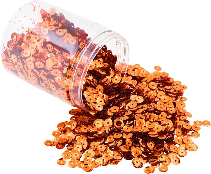 Mandala Crafts 6mm Cup Round Orange Sequins by MandalaCrafts