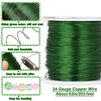 203 Feet Tarnish Resistant Copper Wires 24 Gauge/0.5mm Jewelry Craft Wires - Image 2