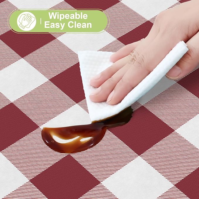 Smiry Plastic Table Cloth, Waterproof Vinyl Tablecloth - Image 3