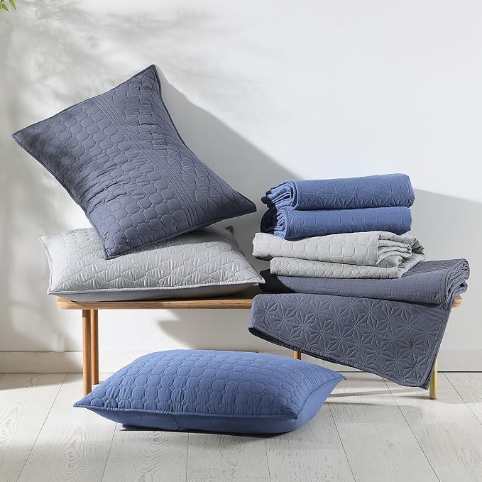 HORIMOTE HOME Grey Queen Size Quilt Set - Image 8