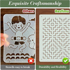 Texture Stencils for Crafts Reusable 16Pcs Stencils | DIY Art Painting Stencil - Image 3