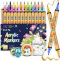 Betem Dual Tip Acrylic Paint Pens, 24 Metallic Paint Markers by BetemArtWorld