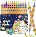 Betem Dual Tip Acrylic Paint Pens, 24 Metallic Paint Markers by BetemArtWorld