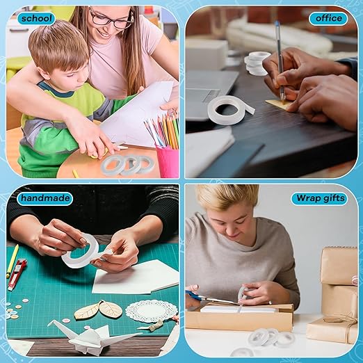 9 Rolls Double Sided Tape for Crafts, Strong Double-Sided Tape, Scrapbook Tape - Image 6