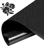 DUEUIOE Glitter Heat Transfer Vinyl Rolls 12" x 5FT Black by Unknown