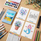 35 Sheets Watercolor Paper Pad 7x10 Inch, 140 lb/300 GSM Cold Press Water Color - Image 6