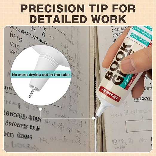 Book Glue, Dries Clear & Flexible Book Binding Glue Adhesive, Used - Image 4