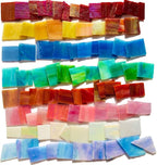 Iridescent Mosaic Glass Pieces Stained Glass Sheet Scraps - Image 5