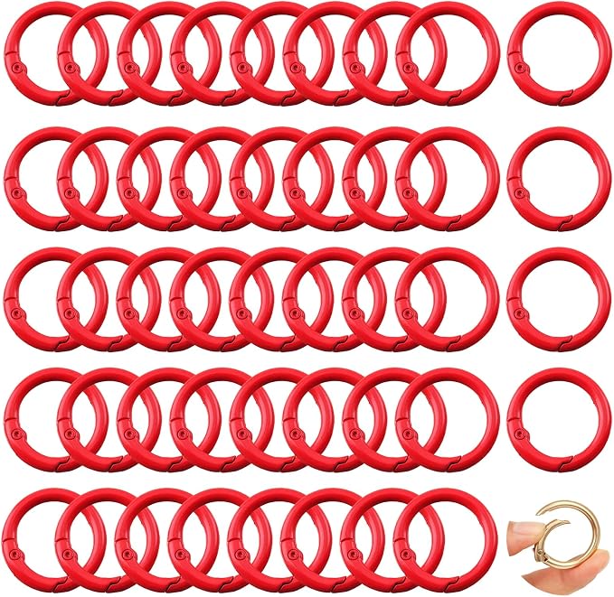 Round Carabiner Clip Bulk 48pcs 1 Inch Colorful Circle Carabiner Key Ring Clips by Cmidy