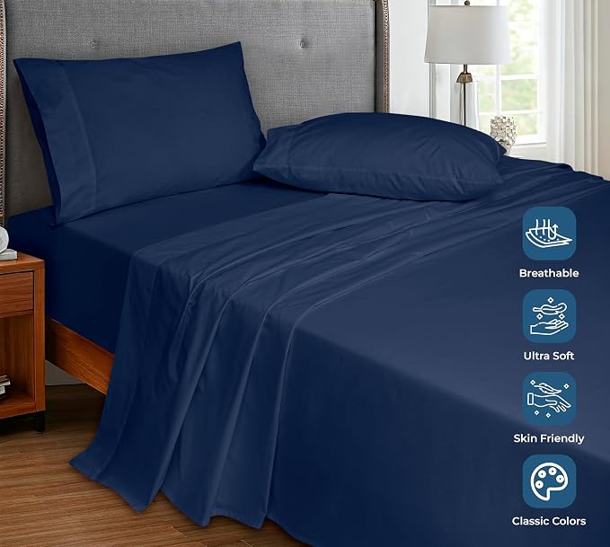 Royale Linens 100% Organic Cotton King Flat Sheet Only - Image 4