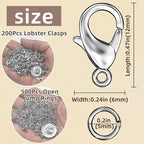 700Pcs Lobster Claw Clasps and Open Jump Rings Set, Lobster Clasps - Image 2