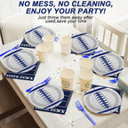 Qyeahkj 25 Guests Cowboys Football Party Plates and Napkins Supplies American - Image 7