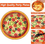 50 Guests Pizza Plates and Napkins Party Supplies Pizza Birthday Party - Image 3