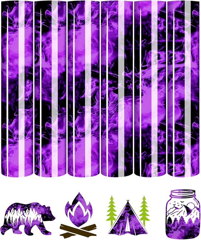 Tintnut Purple Flame Heat Transfer Vinyl, stretch washable, suitable by Tintnut