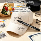 White & Black Fabric Markers for Clothes 6PCS, Dual-Tip Fabric Permanent Paint - Image 2