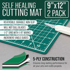 U.S. Art Supply 9" x 12" Self-Healing Cutting Mat 5-Ply - Image 2