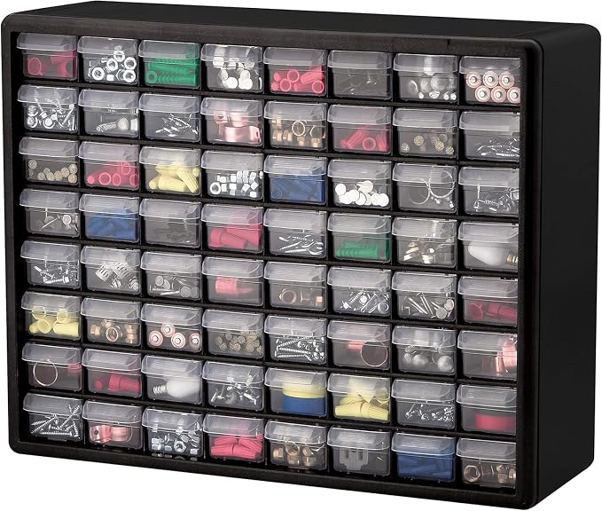 Akro-Mils 64-Drawer Plastic Storage Cabinet, 20-Inch W x 6-Inch D x 16-Inch H | - Image 10