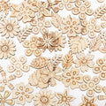 100 Pack Wooden Flower Cutouts for Crafts, 20mm Wood Spring Ornaments to Paint by Xinjoduz