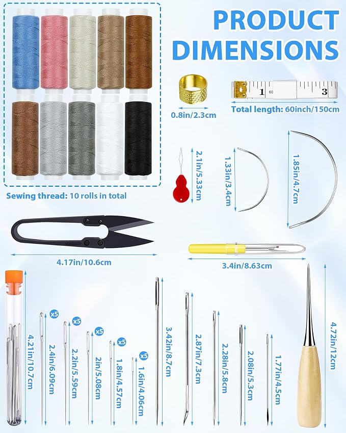 PLANTIONAL Upholstery Repair Sewing Kit, Heavy Duty Sewing Kit - Image 2