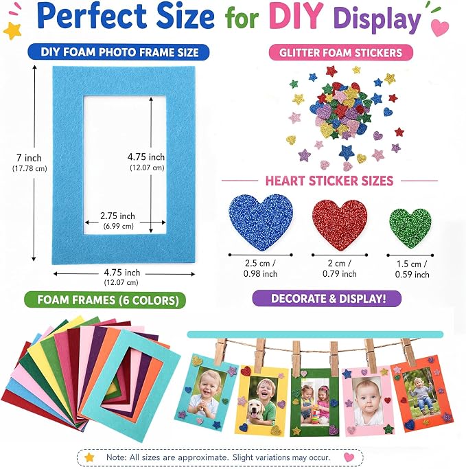 Jetec 48 Pieces Colorful Felt Photo Frames Holiday Picture Frames and 100 - Image 2