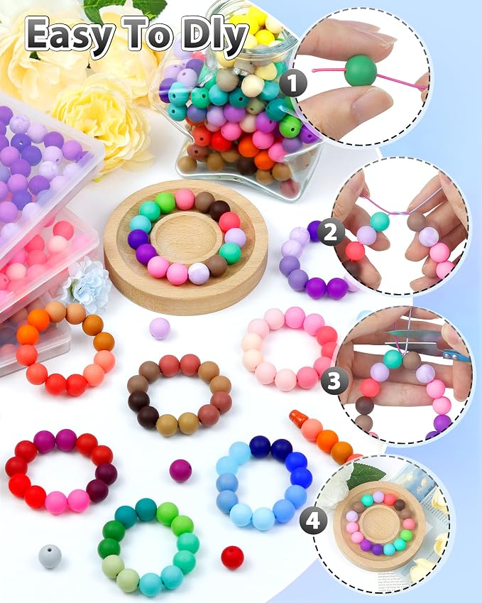 160PCS FIVEIZERO 12mm Silicone Beads - Image 4