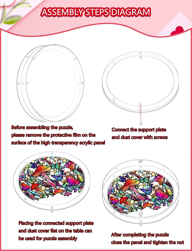 83 Pieces Acrylic Puzzle Suncatcher, Stained Glass Style Art DIY Puzzle - Image 3