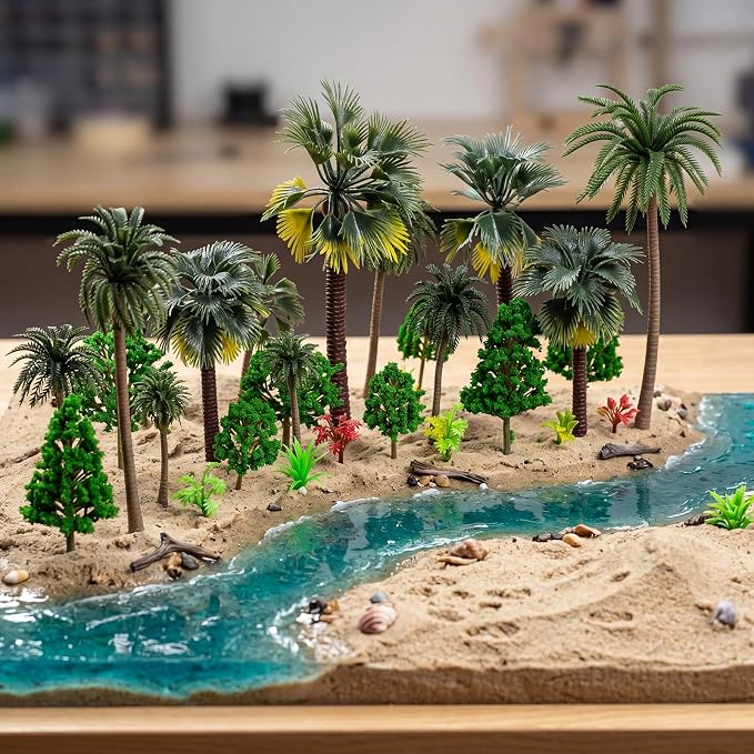 Skylety 35 Pcs Model Trees 6.3-1.2 Inch Mixed Miniature Trees Diorama Supplies - Image 4
