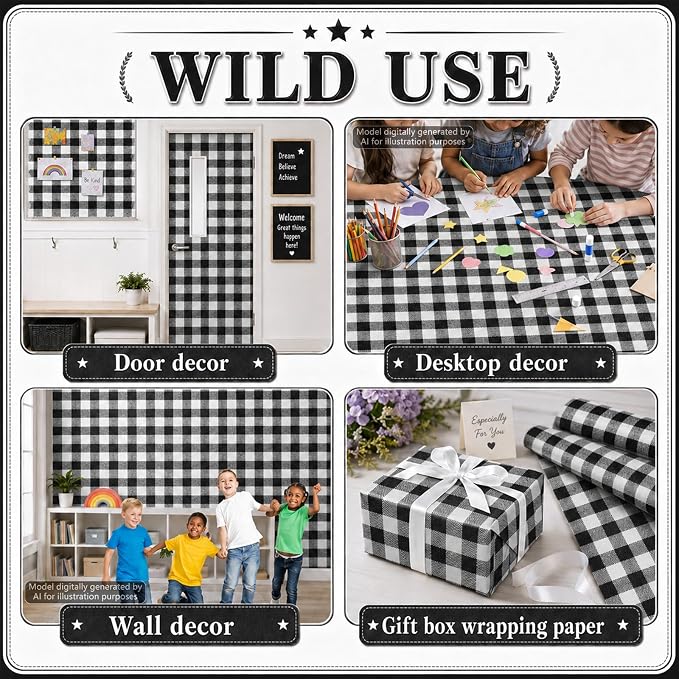 Black White Buffalo Bulletin Board Roll Non-Woven Fabric Poster 16in X 12ft | - Image 6