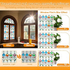 Countewol Frosted Privacy Window Film Stained Glass Style Adhesive-Free - Image 3