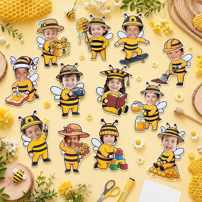 120pcs Bee Theme Cutouts Honey Bee Bulletin Board Decorations Back to School - Image 4