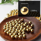 150pcs Gold 12mm Pearl Beads - Image 2