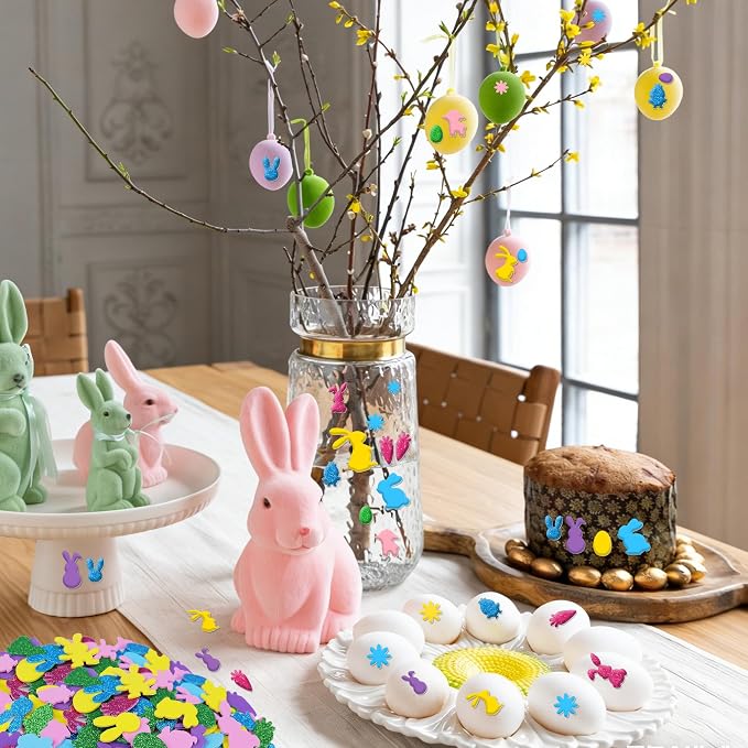 Foam Stickers, 7 Sheets 3D Glitter Foam Easter Stickers - Image 8