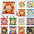 Trandraft 13 Pcs Summer Wreath Interchangeable Holiday Small Diamond Art Kits by Trandraft