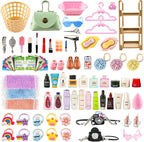 93 PCS Miniature Dollhouse Accessories Dollhouse Bathroom and Makeup Set by HUADELAIMA