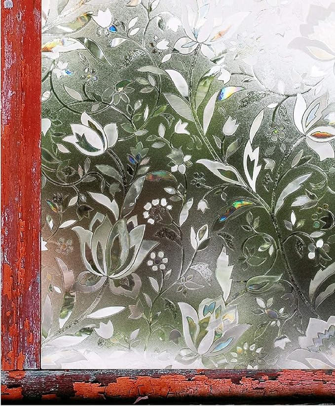 Window Film Privacy Stained Glass Frosted Decoration Static Cling Removable - Image 2