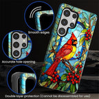 for Samsung Galaxy S25 Ultra Case, Stained Glass Cardinal Bird Pattern Glossy 2 - Image 5