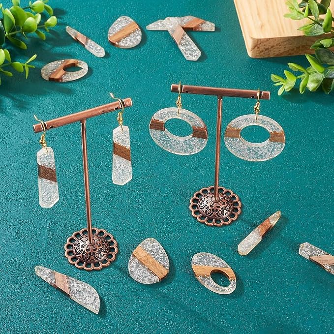 FASHEWELRY 14Pcs Resin Wood Earring Charms - Image 2