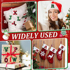 WILLBOND 52 Pcs Christmas Alphabet Patches Self Adhesive Letter Patches - Image 5