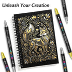 Betem 6 Gold&Silver Dual Tip Acrylic Paint Markers, Fabric Decorating Kits - Image 5