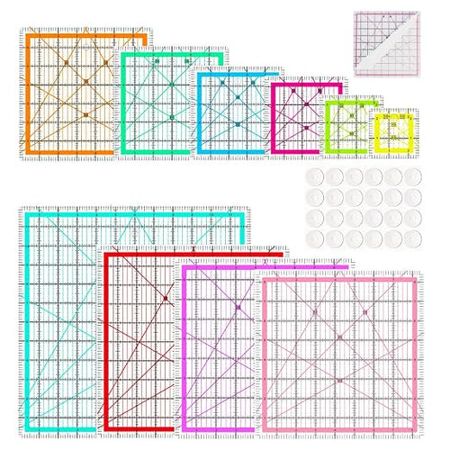 10 Quilting Rulers Square, Quilting Square Ruler Set Quilting Templates by ZICALSO